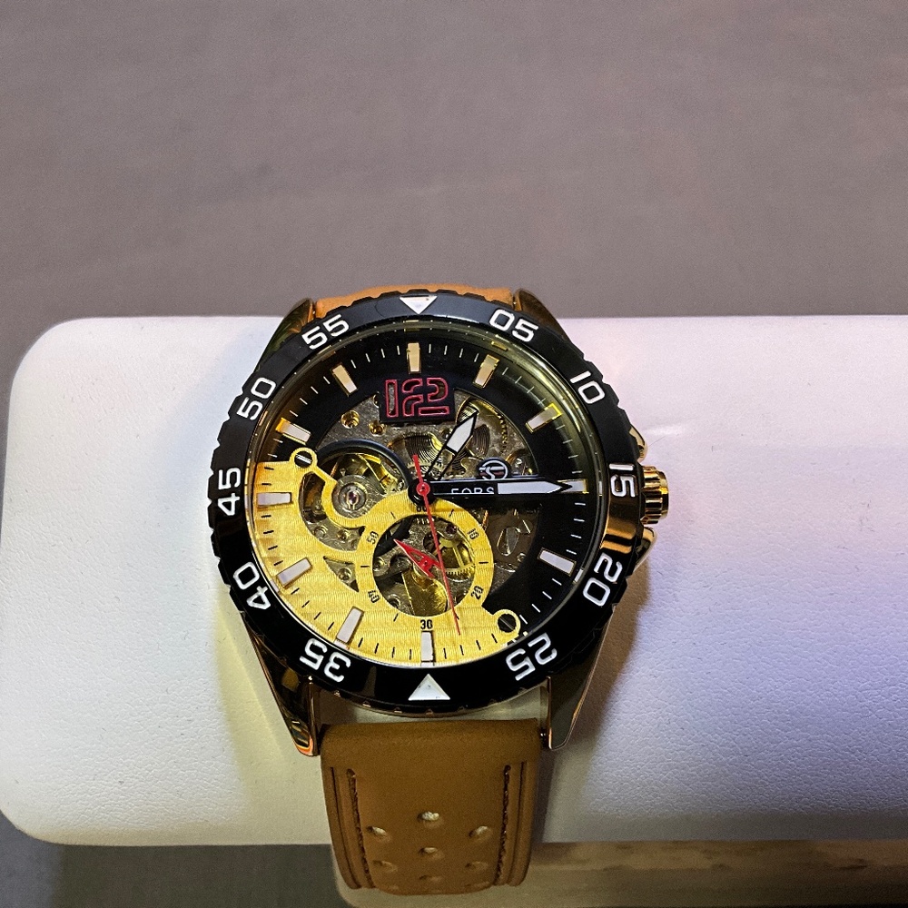 FORSINING Men's Stainless Steel Automatic Mechanical Watch 3ATM